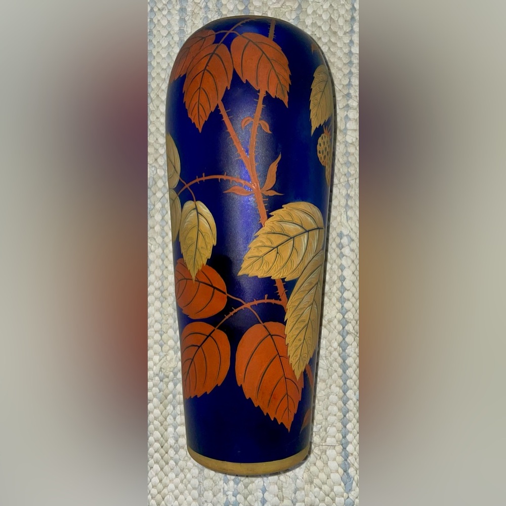Autumn Leaves and Blue Night Sky Designed Vase